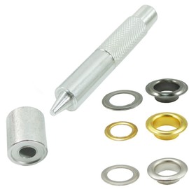 Bluemoona 60 Sets - Grommet Eyelets 8mm 5/16" Inside Diameter 600# with Setting Tool Canvas Clothes Leather Self Backing