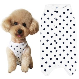 Kukaster Pet Dog’s Recovery Suit Post Surgery Shirt for Puppy, Wound Protective Clothes for Little Animals(White spot-m)