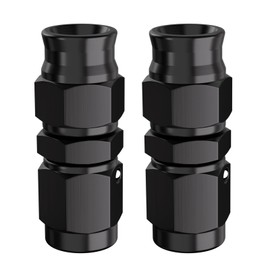 APIELE 3AN Aluminum Black PTFE Straight Hose Fitting Adapter (3AN-Straight-2PCS)