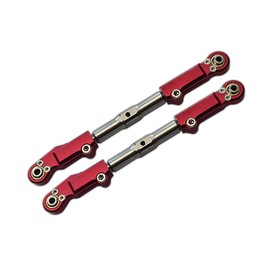 2Pc Set Upgrades Aluminum+Stainless Steel Front Camber Link Set 1/8 4Wd Sledge Monster Truck（95076-4） RC Cars by GPM (red)