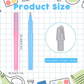 2 Pcs Ceramic Cutter Ceramic Blade Diamond Pen Parchment Paper Cutter Knife Pen Safety Precision Craft Knife for Cutting Paper Art