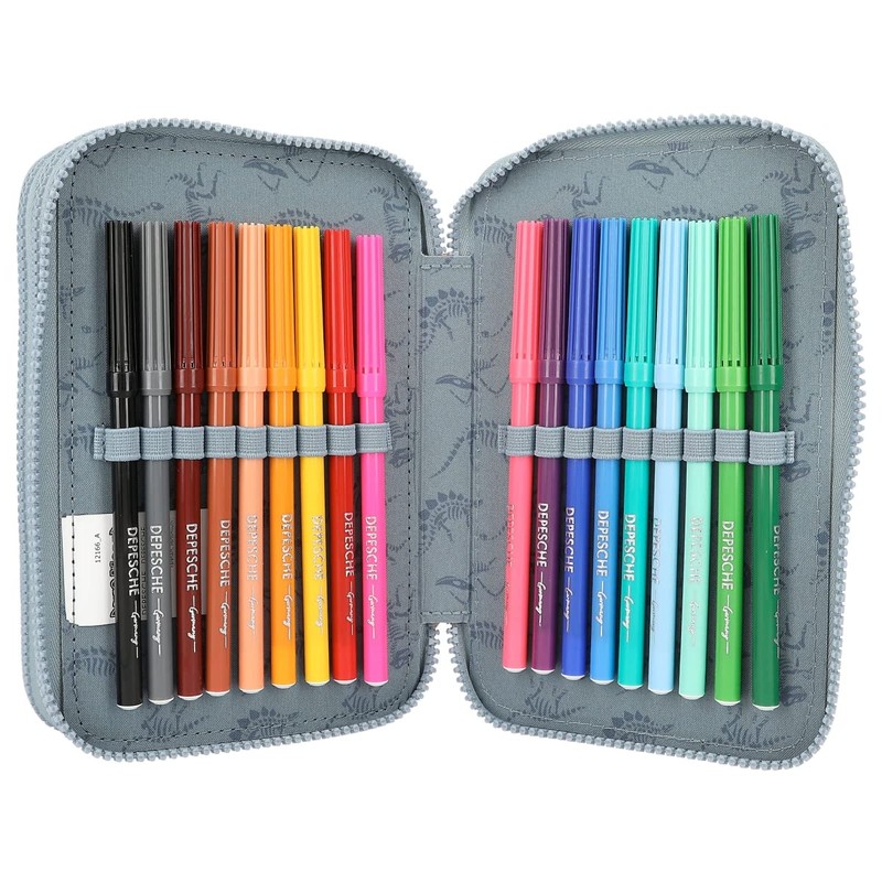 Depesche Dino World 12166 3-Compartment Pencil Case with LED Effects