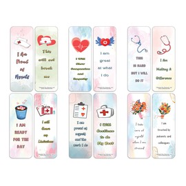 Creanoso Healthcare Workers Affirmation Bookmarks (10 Sets x 6 Cards) – Daily Inspirational Card Set – Interesting Book Page Clippers – Great Rewards for Adults and Professionals