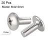 sourcing map Machine Screws, M4x10mm Phillips Screw, 304 Stainless Steel,