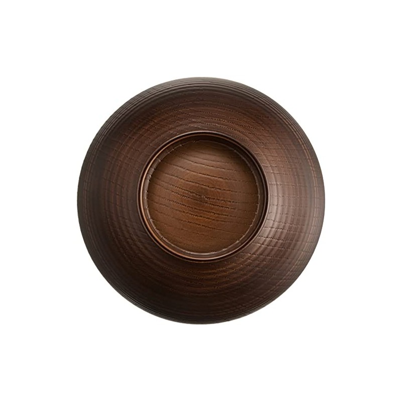 Ceramic Indigo Wood Grain Line Soup Bowl, Light Tea, Size: