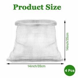 LSRVNM Pack of 4 Stainless Steel Root Protection for Plants, 35 x 35 cm, Gopher and Vole Wire Baskets, Metal Mesh Bags Made of Stainless Steel for Plants, Flowers, Root Protection