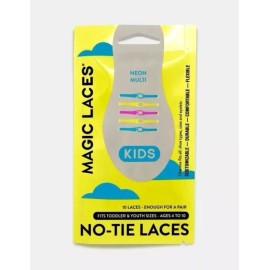 Ezee’s Magic Laces - Kids Multi Color No-Tie Shoe Laces - 10 Pieces (1 Pair of Shoes)