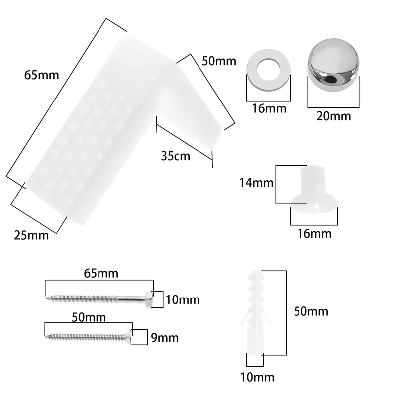 ECSiNG 2 Sets Floor Toilet Fixing Kit L Shape Toilet