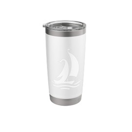 Penguin Sailboat Silhouette Minimalist Design Stainless Steel Insulated Tumbler