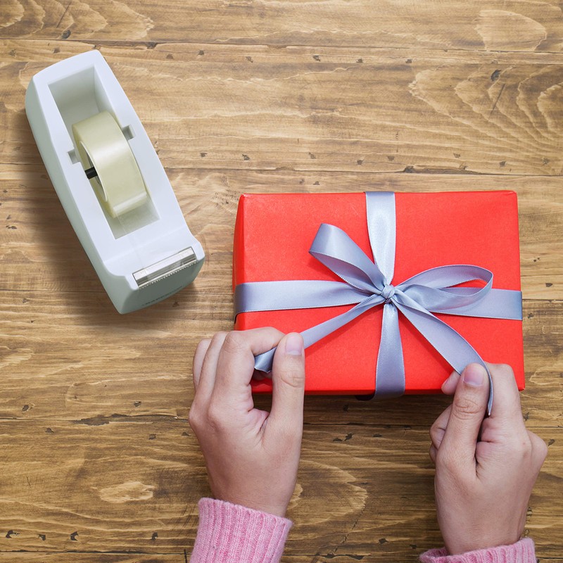 Rapesco 1620 300 Tape Dispenser and 4 Tape Rolls, White