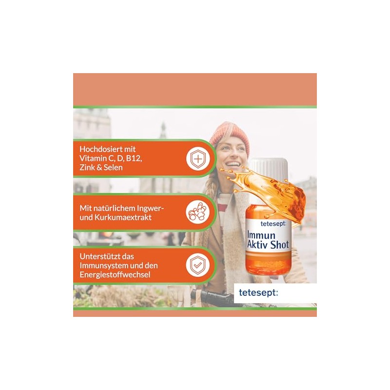 tetesept Immune Active Turmeric Ginger Shot [7 Drinking Bottles] High