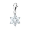 Quiges Charms Silver Plated Flower Clip on Charm Lobster Clasp for Thomas Sabo style bracelets