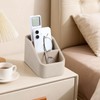 JLAMBOM Remote Control Holder, PU Leather Nightstand Organizer Bedside Caddy