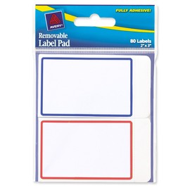 Avery Removable Label Pad, 2 x 3 Inches, Assorted Borders, 80 Labels (22018)