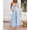 BTFBM Women 2024 Summer Spaghetti Strap Dress Sleeveless V Neck