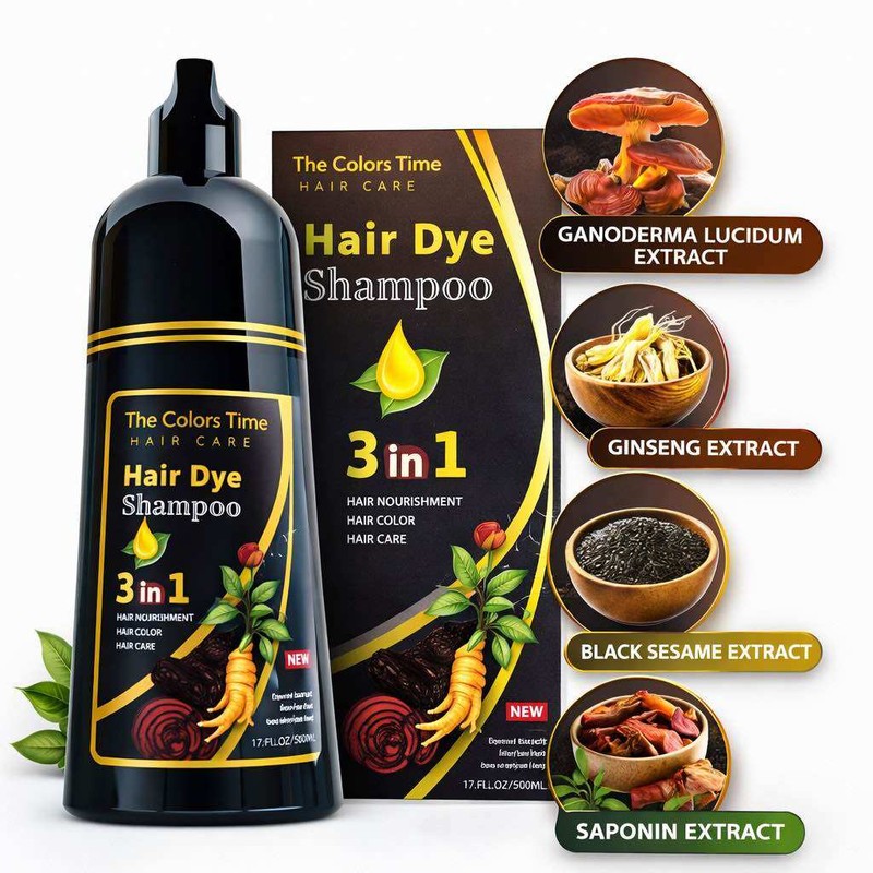 The Colors Time Hair Care Hair Dye Shampoo 3 in