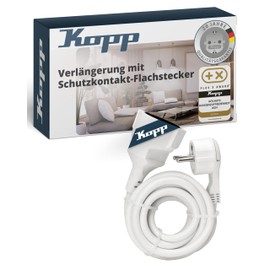 Kopp 143502087 Extension with Schuko Plug, white, 143502087