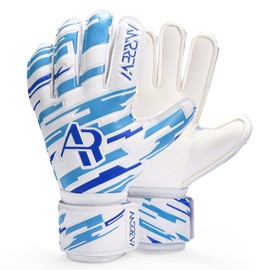 Anrrew Football Goalkeeper Gloves with Finger Protection and Double Wrist Guards. Goalkeeper Gloves Ensure Extreme Strong Control and Grip. For Teenagers, Children and Adults