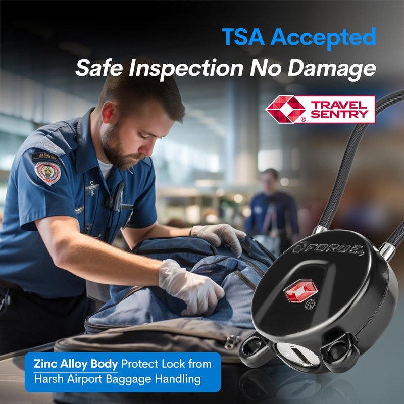 Forge TSA Approved Luggage Locks Ultra-Secure Dimple TSA006 Key Travel