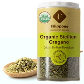FILIPPONE Filippone® Organic Crushed Oregano Seasoning, 20 g (0.70 oz), Italian Dried Oregano Shaker, Sicilian Oregano with intense Aroma, Oregano Powder, USDA Organic Certification