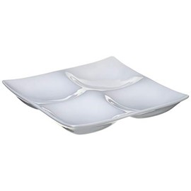 Tableware East Buffet Plate 2-Dish Plate 6.5 inches (16.5 cm) White Divider Plate