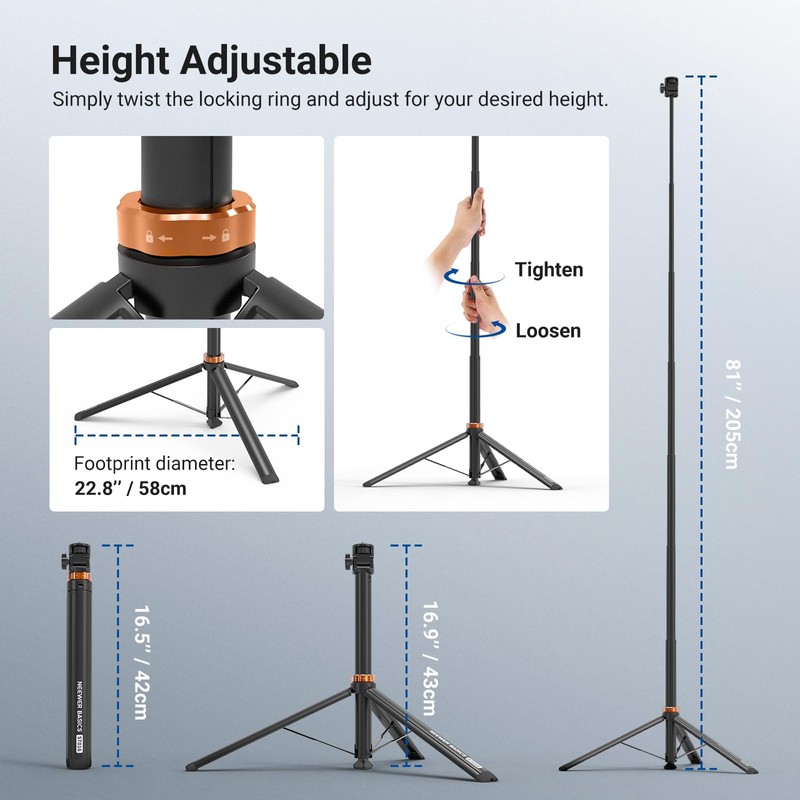 NEEWER Basics Photography Light Stand, 81" Extendable Metal Portable Adjustable