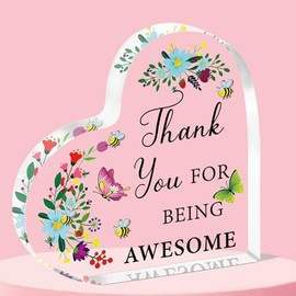 QMVMV Thank You Gifts for Women Office Coworker Gifts Colleague Gifts Farewell Gift Teacher Appreciation Gift for Friend Nurse Keepsake Inspirational Acrylic Plaque Gift