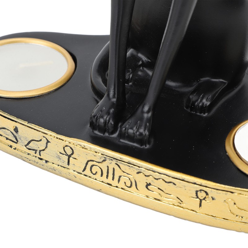 Egyptian Cat Candle Holder Decorative Resin Egyptian Cat Candlestick Exquisite
