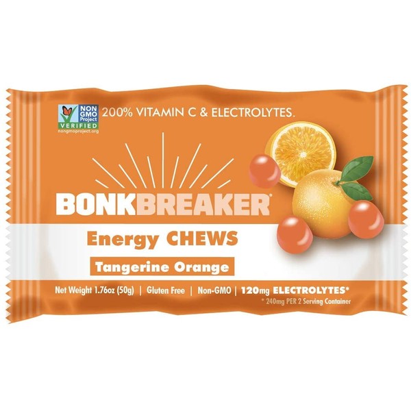 Tangerine Orange Energy Chews by Bonk Breaker - 1.76 Oz each - 10 Count - Gluten Free & Dairy Free