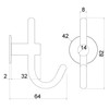 So-Tech Evita Coat Hooks Real Stainless Steel 90 x 50