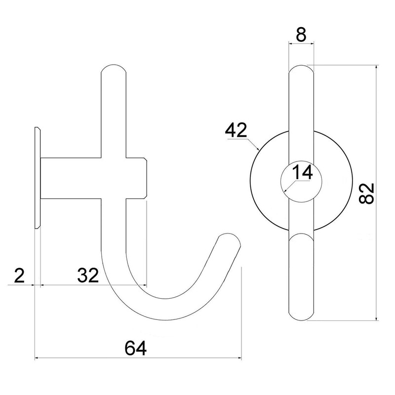 So-Tech Evita Coat Hooks Real Stainless Steel 90 x 50
