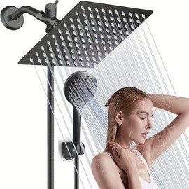 Regaderas para Baño de Lluvia de Alta Presión, Set de 10'' Cabeza de Ducha de Alta Presion, Regaderas para Baño con 5 Modos Regadera de Mano Brazo de 