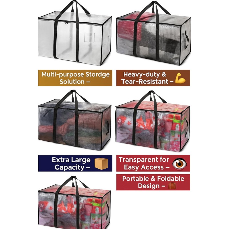 Veradome Heavy Duty Clear Tote Bag for Storage & Organization