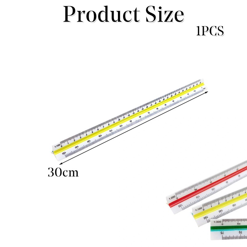 1 PCS Architectural Triangular Scale Ruler for Architects, Students, Draftsman