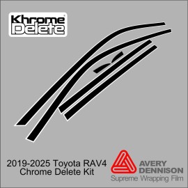 Avery Supreme Wrap Chrome Delete Vinyl Overlay fitting the 2019-2025 Toyota RAV4