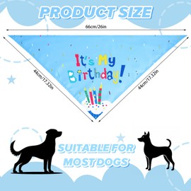 Oruola Bandanas for Dogs,Birthday Boy Dog Bandana,Dog Birthday Decorations,Birthday Dog Bandana,Long 66cm/26In Triangle Bibs for Multi Sizes Dog,Dog Bandanas Boy for Small Medium Large Dogs Pets Blue