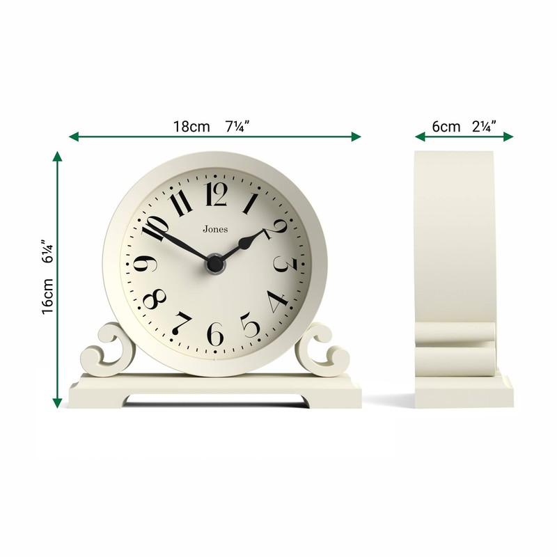 JONES CLOCKS® Saloon Mantel Clock | Small Traditional Double Scroll