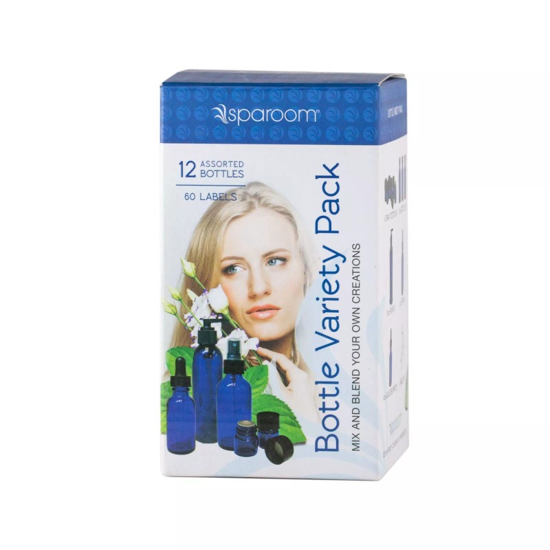 SpaRoom Blue Apothecary Essential Oil Variety Pack Bottles Containers