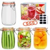 Encheng 32 oz Wide Mouth Mason Jars with Airtight Hinged