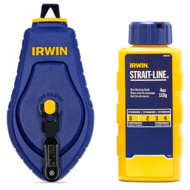 IRWIN Tools STRAIT-LINE COMPACT Chalk Reel, with Blue Chalk, 100 ft. (IWHT48440BC)