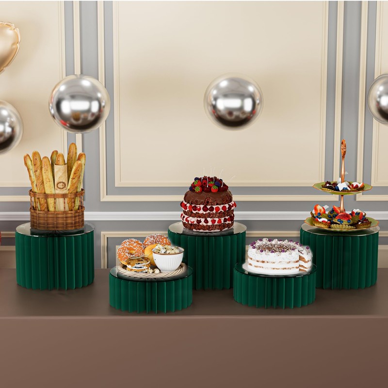 HeiMma 4 Pack Buffet Risers, Foldable Food Display Risers for