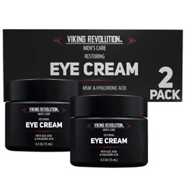 Viking Revolution Natural Eye Cream for Men - Anti Aging, Dark Circle, Under Eye Treatment - Men's Eye Moisturizer Wrinkle Cream - 0.5 Ounce (Pack of 2)