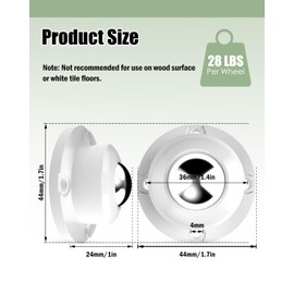 Self Adhesive Caster Wheels, Appliance Rollers for Kitchen Appliances, 1 Inch Swivel Steel Universal Wheel Appliance Sliders, 28 LBS Load Capacity Per Wheel Low Profile Roller (8 PCS, White)