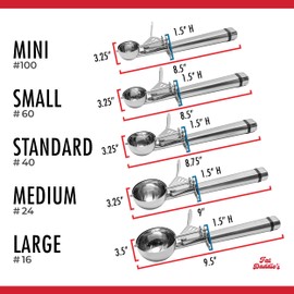 Fat Daddio's SCTP-100 Stainless Steel Cookie Portioning Scoop, No. 100, 1 1/2 tsp