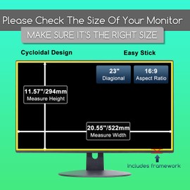 KEANBOLL 23 Inch 16:9 Computer Anti Blue Light Screen Filter for Monitor -Blocking Blue Light Anti-Glare Protector - Four-Sided Ring Adhesive