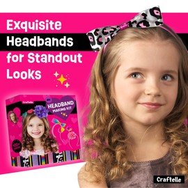 Headband Making Kit for Girls - Make Your Own Fashion Headbands for Kids - DIY Hair Accessories for Girls 4-6 - Arts & Crafts Best Birthday Gifts Ideas - Art Gift for 4 5 6 7+ Year Old Girl