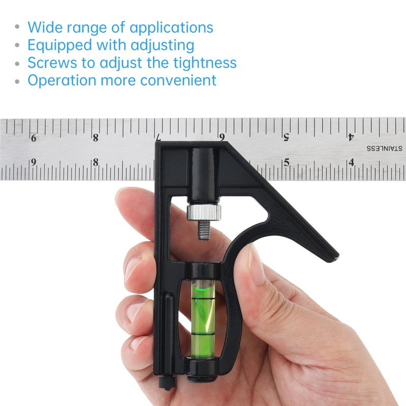 Smgda Combination Square, 12Inch/300mm Stainless Steel Combo Angle Ruler, Metric