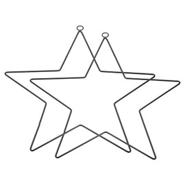 PATIKIL 12 Inch Dream Catcher Rings, 2 Pcs Metal Star Shape Macrame Wreath Floral Ring Hoop for Home DIY Craft Wedding Wall Hanging Decoration, Black