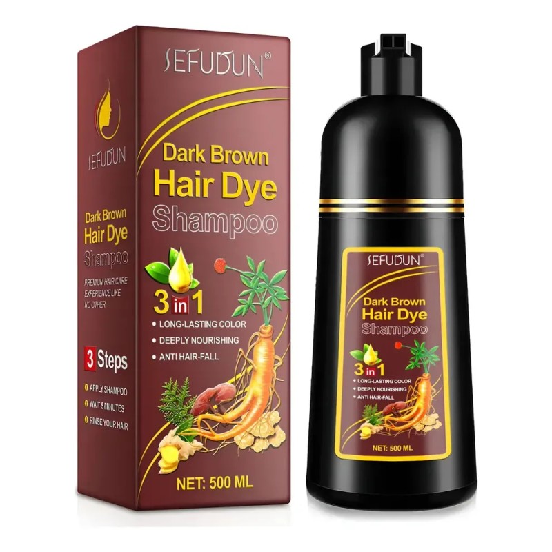 Shampoo Colorante Cabello Teñido Color Castaño | 500 Ml