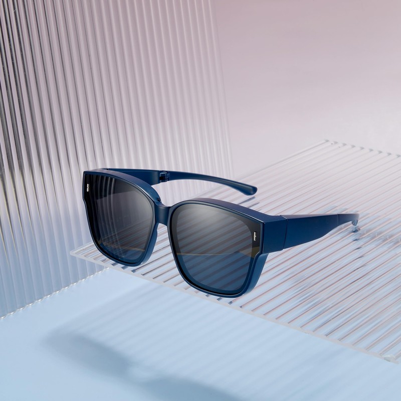 [Cyxus] 折りたたみサングラス オーバーサングラス メガネの上から掛ける 偏光レンズ UVカット 紫外線対策 軽量設計 TR90 釣り